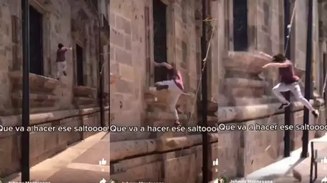 El joven cayó cuando hacía parkour, dañando el Palacio de Gobierno de Guadalajara