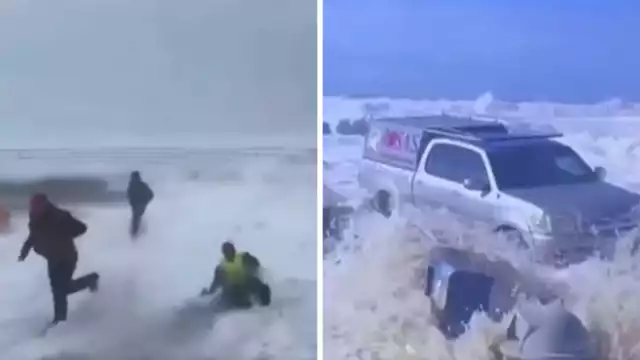 Las olas gigantes también han generado inundaciones en algunas zonas