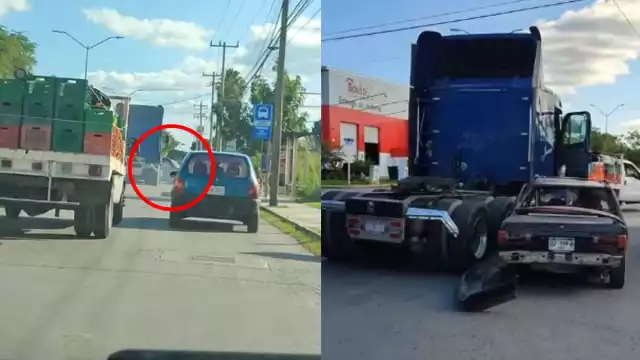 El auto fue arrastrado por más de un kilómetro