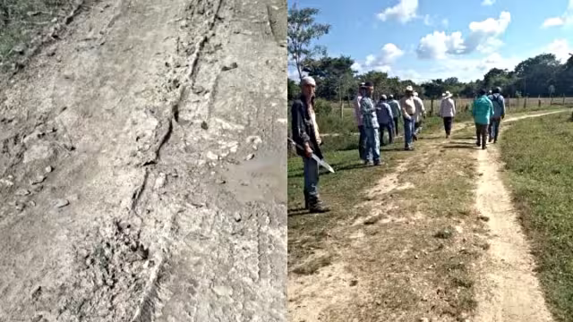 Son más de 12 kilómetros de terracería que es afectado por las familias