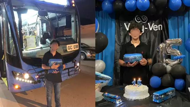La madre afirmó que el festejado es fan de la unidad de transporte