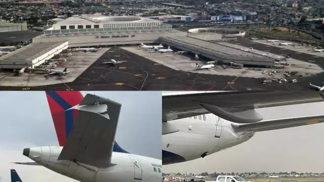 Así fue el choque entre dos aviones en el Aeropuerto de la Ciudad de México