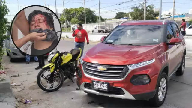 El motociclista que circulaba exceso de velocidad no logró frenar a tiempo y colisionara de frente