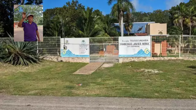 Nemesio Moo Cen (rec.), trabajador de la escuela telesecundaria “Francisco Javier Mina”, recibe mil 200 pesos cada cuatro meses sin ningún comprobante.