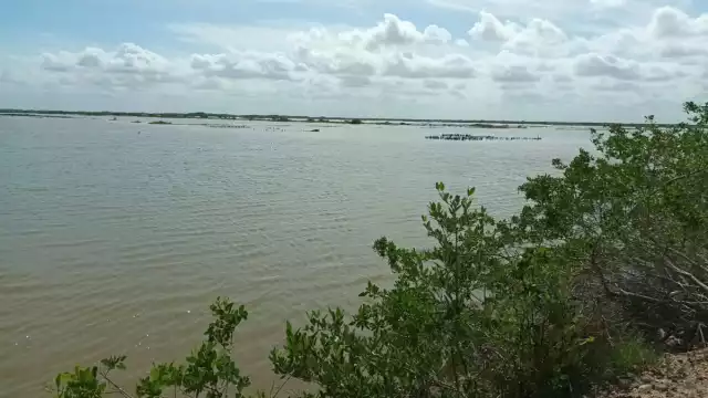 De igual manera, las charcas salineras se encuentran cubiertas por completo, simulando un mar