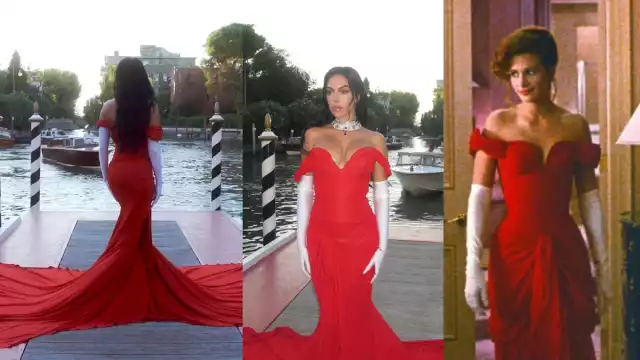 El vestido rojo de Georgina está dando mucho de qué hablar. Foto: Especial