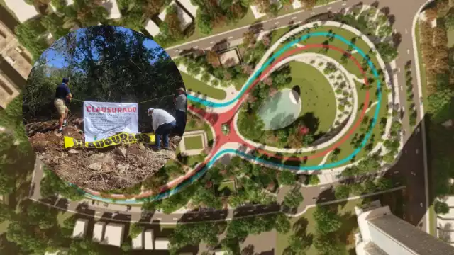 Vecinos de Altabrisa realizaron la 'clausura cívica' de las obras en el Parque Tho' de Mérida