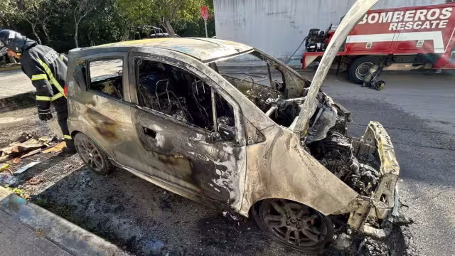 Después de completar su tarea, el Heroico Cuerpo de Bomberos regresó a su base, mientras que los vecinos limpiaron los restos que quedaron en la vía pública.