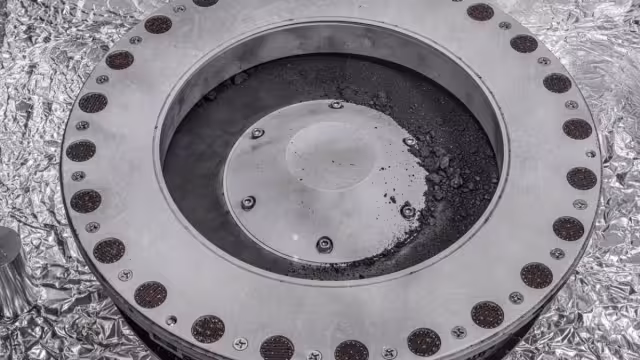 La cápsula con los restos del asteroide. Foto: Especial