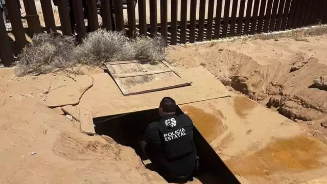En la frontera entre Sonora y Arizona fue encointrado un tunel que pasaba por debajo del muro fronterizo para presuntamente trasladar indocumentados y drogas