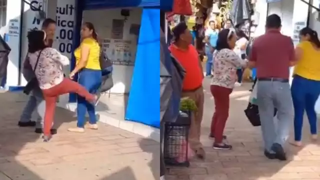 Las dos mujeres armaron un espectáculo en el Centro de Villahermosa