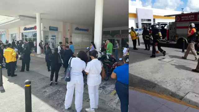 Evacuación de personas que estaban en la plaza