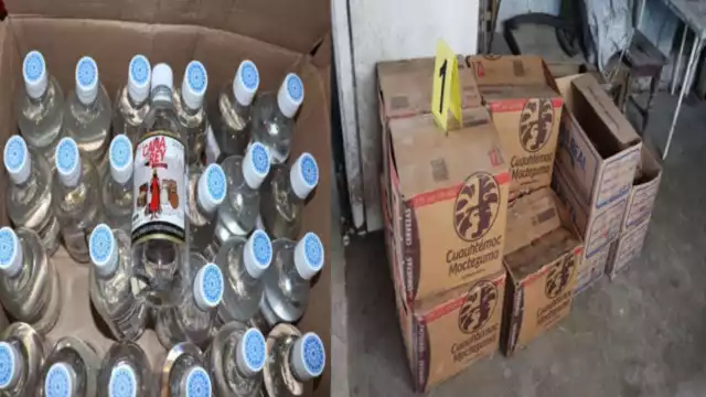 Fueron decomisadas 24 botellas de licor y siete cartones de cervezas
