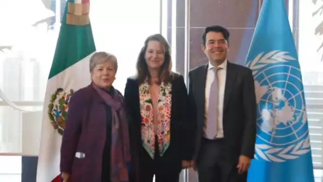 La canciller Alicia Bárcena recibió a la directora general de la Organización Internacional para las Migraciones, Amy Pope