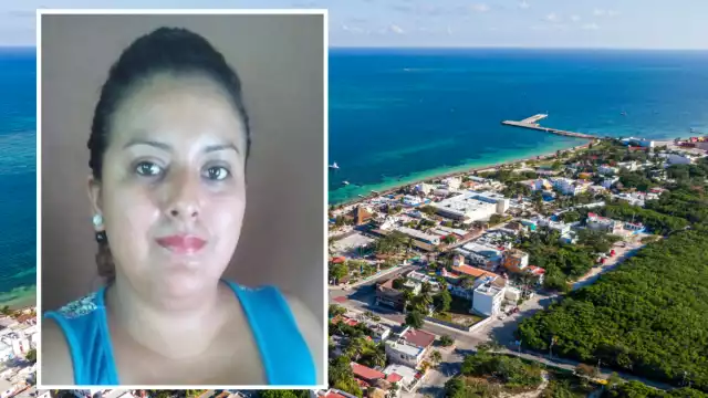 La joven es de tez morena, cabello lacio y de color negro