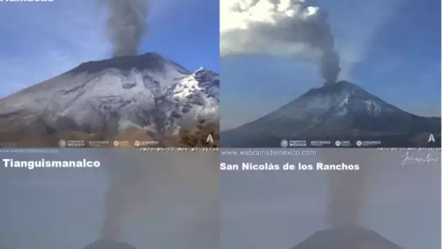Cuatro diferentes cámaras del volcán. Foto: Especial