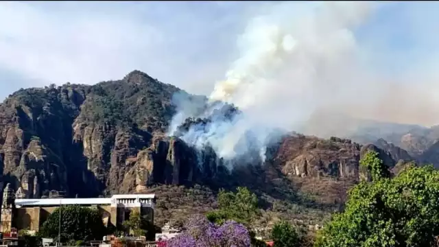 Durante el incendio, registrado la madrugada del martes en el cerro de Tepoztlán, acudieron más de 100 brigadistas