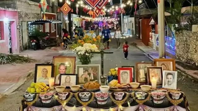 Todos los vecinos cooperaron para realizar los adornos de las calles