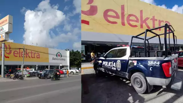 Hombres armados irrumpen un Elektra en Cancún y despojan de su dinero a un cliente
