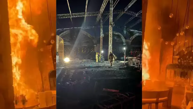 El fuego inició en la pista y poco a poco se extendió