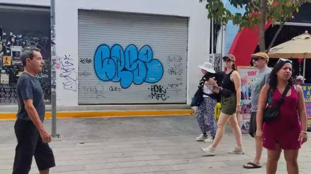 Entre las calles 10 y 8, se puede apreciar el mismo graffiti.