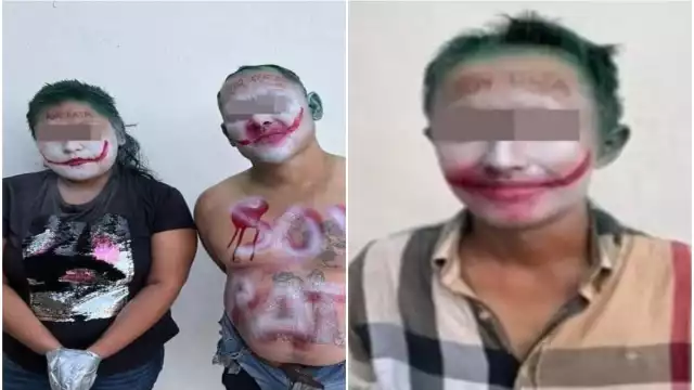 Al estilo de Batman, han empezado a aparecer personas amarradas a un poste de luz pintados como “El Joker” con la leyenda “Soy Rata”