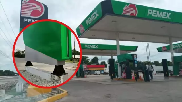Los habitantes cercanos a la gasolinera temen a que al caerse aplaste a una persona o vehículo