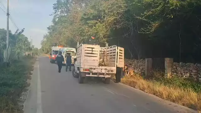 Elementos de la Policía Municipal arribaron al kilómetro 2 de la carretera, luego del reporte de una persona