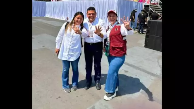Javier May llegó al Zócalo de la Ciudad de México, para brindarle su respaldo a Claudia Sheinbaum en el arranque de su campaña presidencial