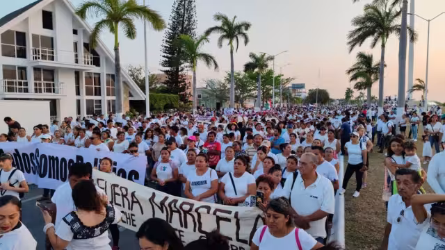 Así luce la manifestación en Campeche
