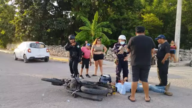 El motociclista fue trasladado al hospital de San Carlos en Tizimín