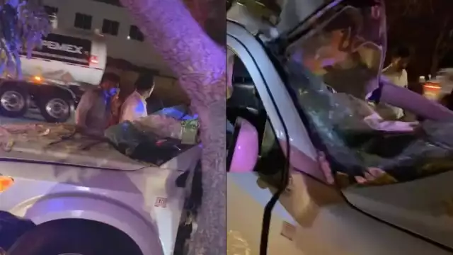 Por causas desconocidas la guiadora de la camioneta se salió de la vía a la altura del Congreso