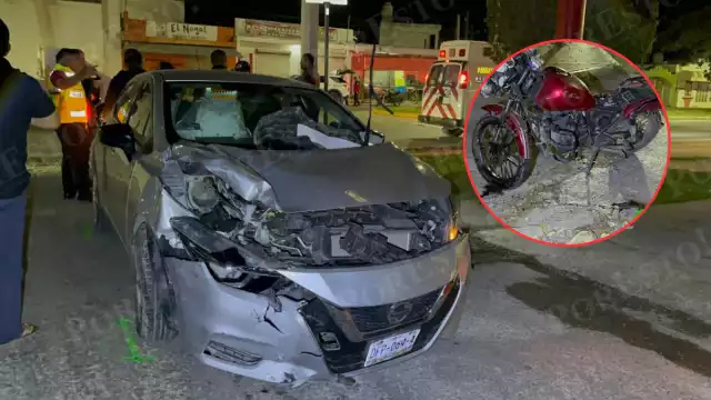 Pareja grave tras choque en la avenida Concordia; auto les cerró el paso