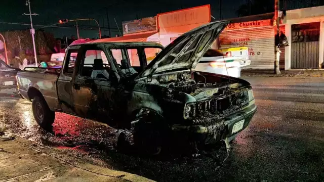 Esta fue la camioneta calcinada en Cancún