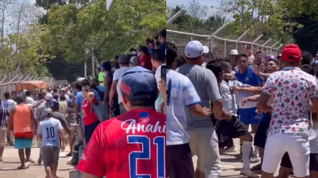 El campo de futbol se convirtió en un rin de pelea