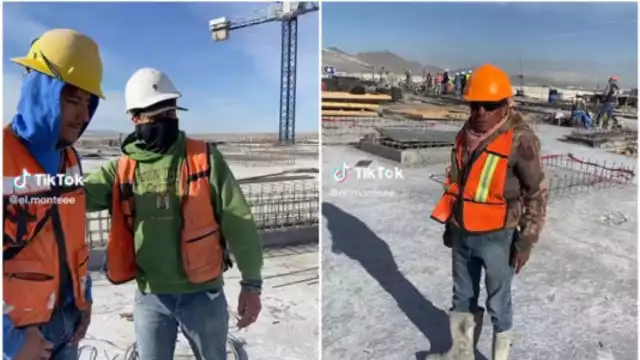 Albañiles parodian 'Ella Baila Sola' de Peso Pluma y se hacen virales