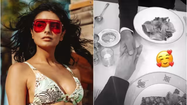 La publicación en sus historias iba acompañada de la foto de un caballero sosteniendo su mano. Foto: Instagram aislinnderbez