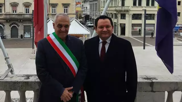 Joaquín Díaz Mena platicó con el alcalde de Monfalcone, Antonio Garritani