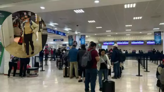 Fernando Chávez fue a la terminal aérea a despedir a su esposa y su hija, quienes partieron ayer rumbo a Colombia.