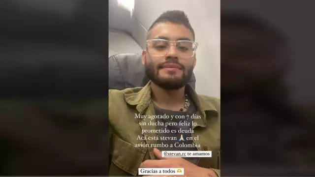 Después de siente días el colombiano regresó a su país