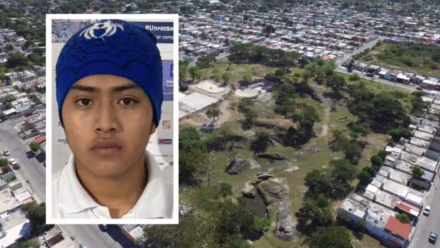 Rusell Eduardo Hernández Tec vestía sudadera de color negro con gris y letras blancas al frente