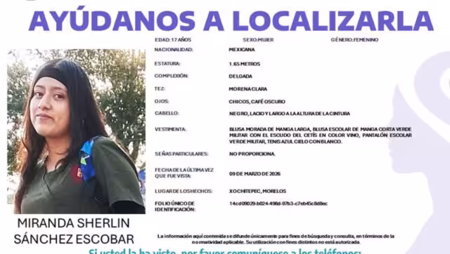 La Fiscalía de Morelos pidió a la población colaborar con cualquier dato que pueda contribuir a la localización de la joven