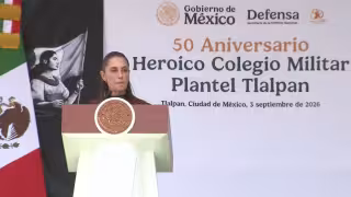 Presidenta Sheinbaum reivindica lealtad y soberanía en 50 aniversario del Heroico Colegio Militar en Tlalpan