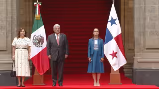 Claudia Sheinbaum recibe al presidente de Panamá, José Raúl Mulino, en Palacio Nacional. EN VIVO