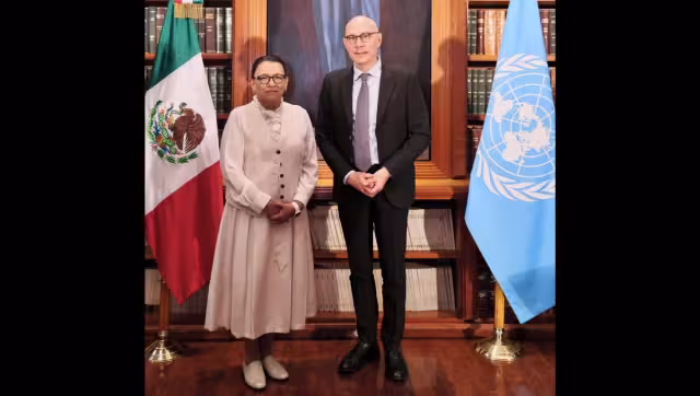 Rosa Icela Velézquez, se cretaria de gobernación y Volker Türk, alto comisionado de las Naciones Unidas para los Derechos Humanos