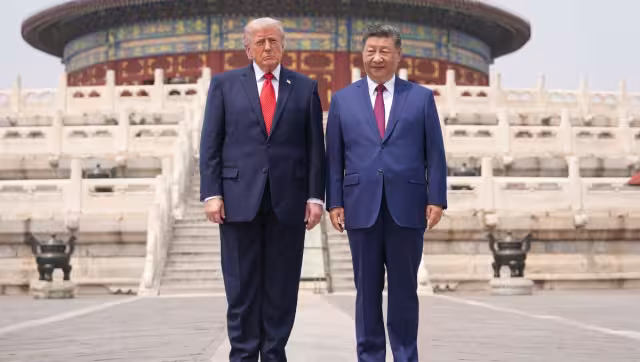 El presidente Xi Jinping acompañó a su homólogo Donald Trump en una visita al famoso Templo del Cielo en el centro de Beijing
