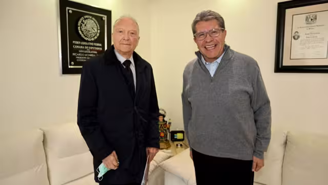 Alejandro Gertz Manero, exfiscal general de la República y Ricardo Monreal, lider de la bancada de Morena en la Cámara de Diputados