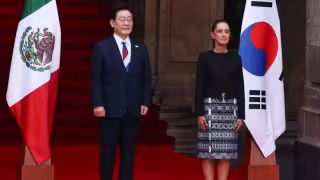 Así recibió Claudia Sheinbaum al presidente de Corea del Sur; comercio y tecnología, en la agenda