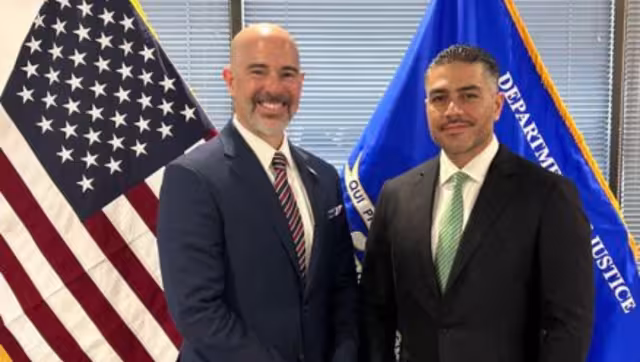 Terrance Cole, director de la Administración de Control de Drogas de Estados Unidos (DEA) y Omar García Harfuch, secretario de Seguridad y Protección Ciudadana