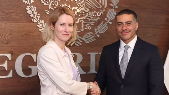Kaja Kallas, representante de la Unión Europea y Omar García Harfuch, titular de la SSPC